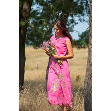 Embroidered dress "Double Pink"